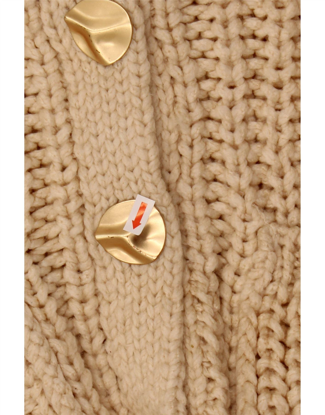 Pulover cardigan supradimensionat pentru femei ZARA UK 10 Mic Bej Acrilic