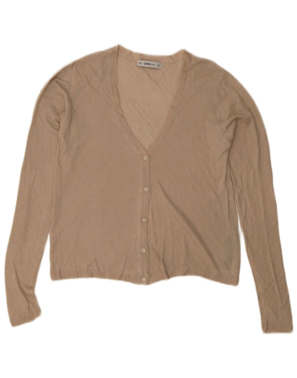Top cardigan pentru femei Zara UK 10 mic, bej, viscoză