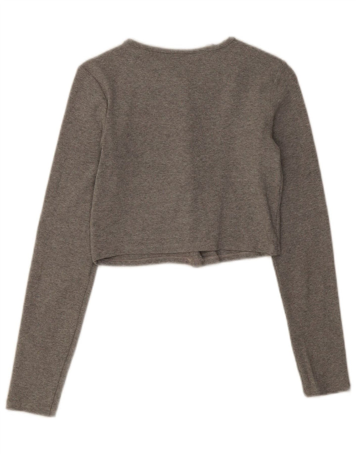 Crop Top femeie Zara UK 8 mic, gri bumbac cu pete