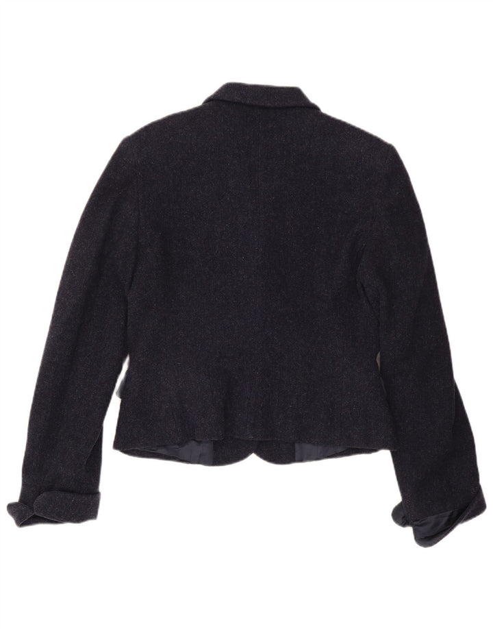 Jachetă pentru femei MAX & CO. Blazer cu 3 nasturi IT 46 Mare Lână bleumarin