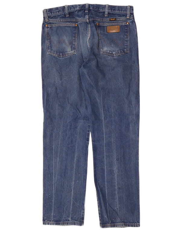 Wrangler Mens Straight Jeans W36 L32 Blue Cotton