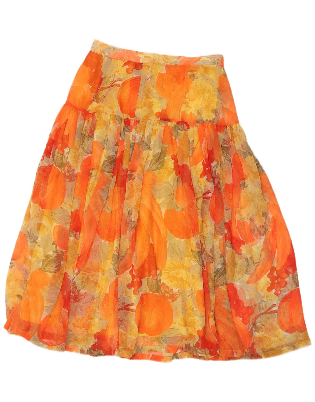 Fustă A-Line Vintage pentru femei W30 Medium Orange Floral