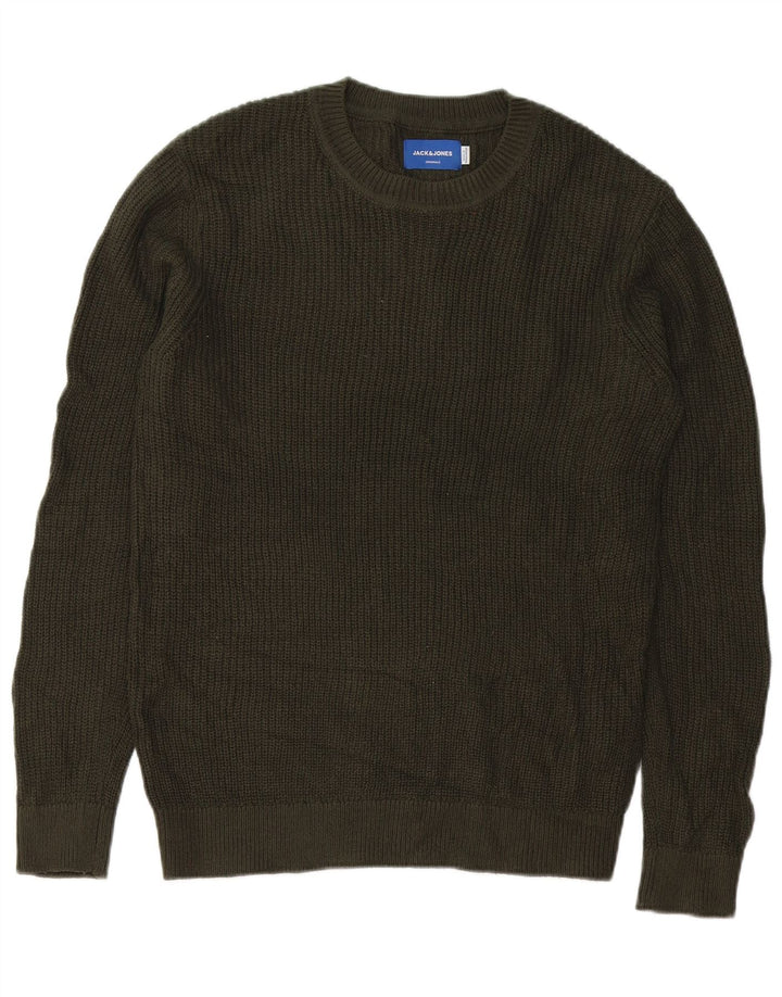 Pulover Jack & Jones pentru bărbați, cu gât crew, acrilic verde mediu