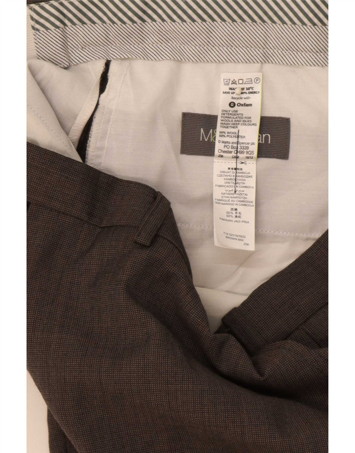 Marks & Spencer Pantaloni drepți pentru bărbați L36 L31 Lână maro