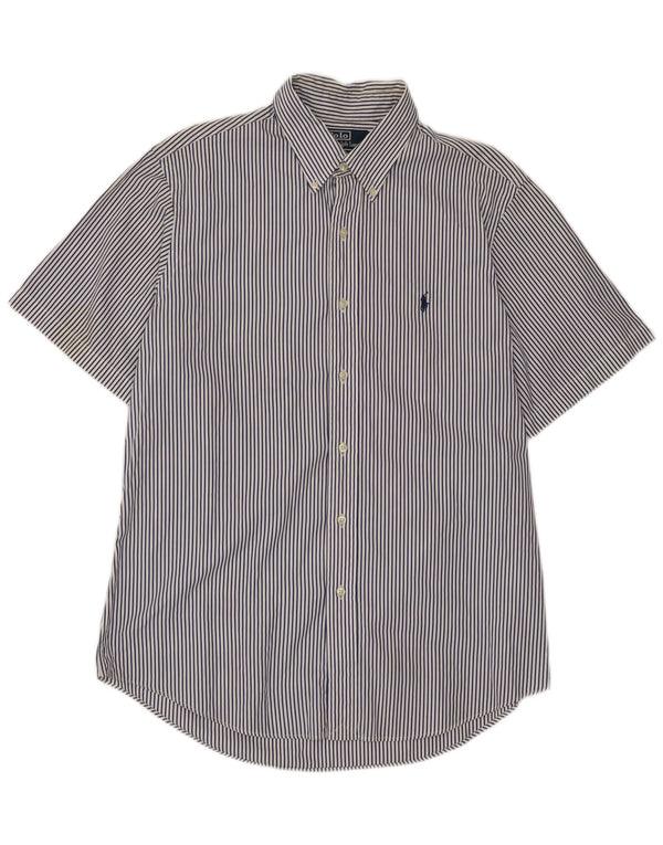 Cămașă cu mânecă scurtă Polo Ralph Lauren pentru bărbați Mărimea 42 16 1/2 mare cu dungi albastre