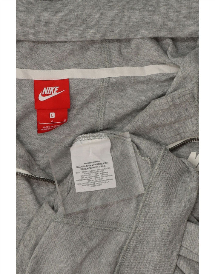 NIKE Mens Zip Hoodie Sweater Large Grey Polyester Vintage Nike and Second-Hand Nike from Messina Hembry 