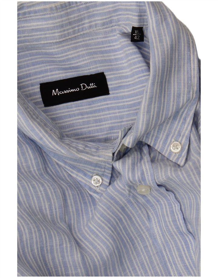 Cămașă Massimo Dutti pentru bărbați XL Blue Pinstripe
