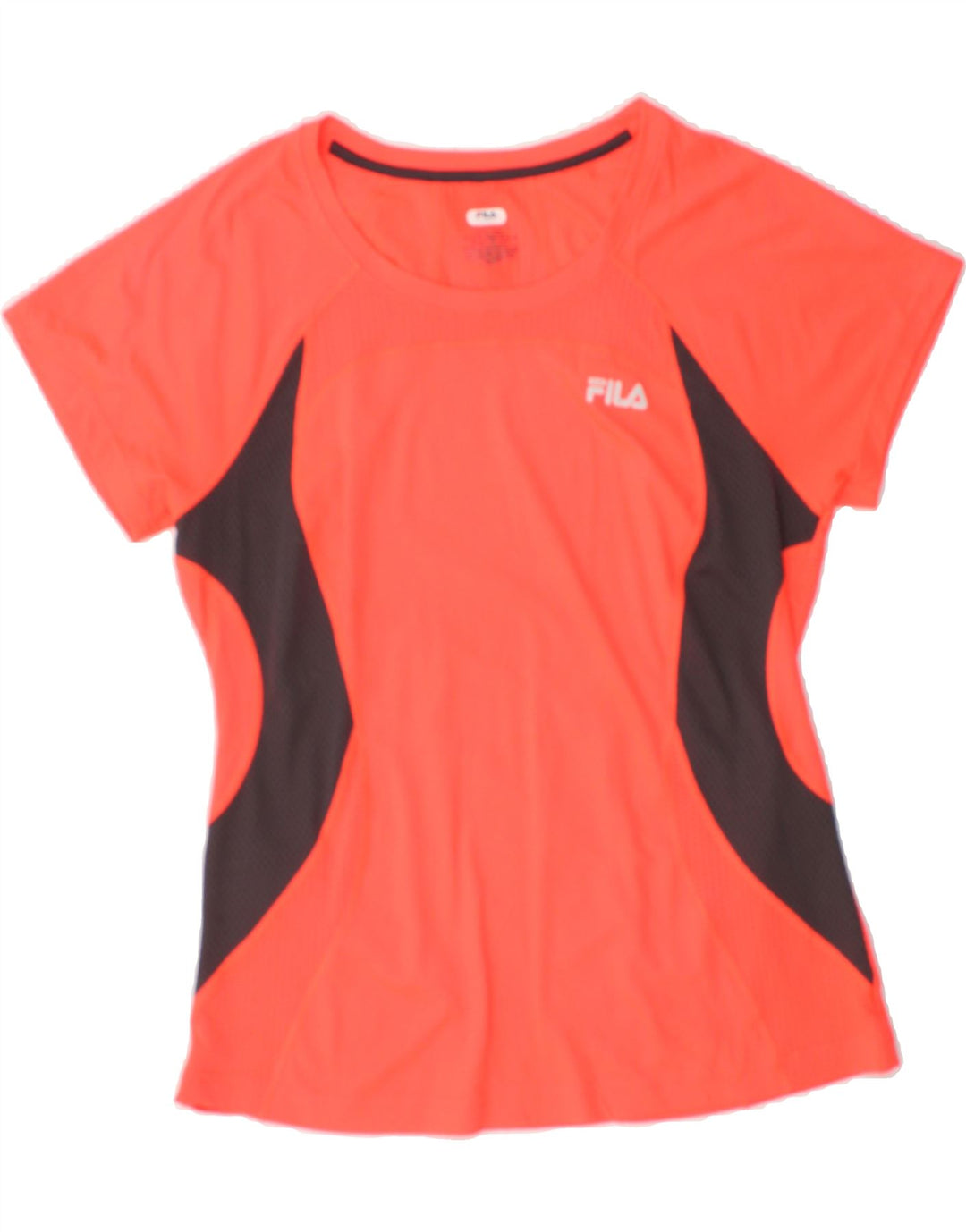 FILA Womens T-Shirt Top UK 12 Medium Red Colourblock Polyester Vintage Fila and Second-Hand Fila from Messina Hembry 