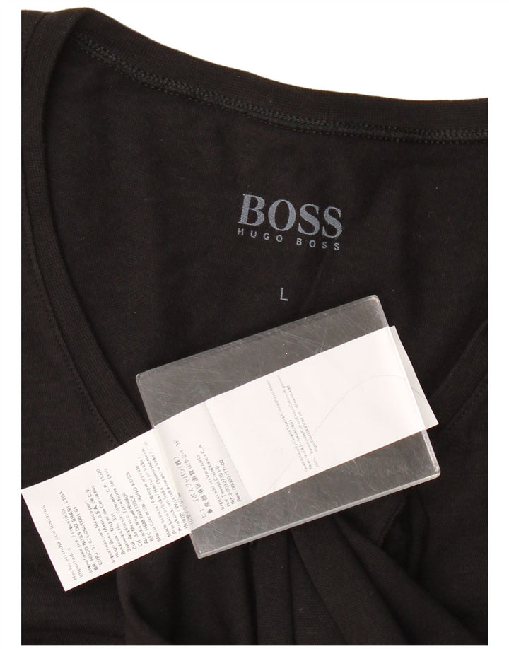 Tricou pentru bărbați HUGO BOSS Top mare din bumbac negru