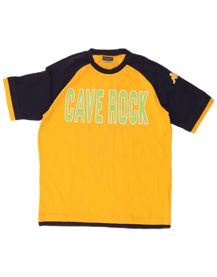 Tricou grafic KAPPA pentru bărbați Top mare din bumbac color bloc galben