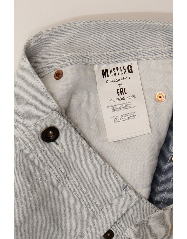 Pantaloni scurți din denim pentru bărbați Mustang W35, bumbac cu dungi albastre mari