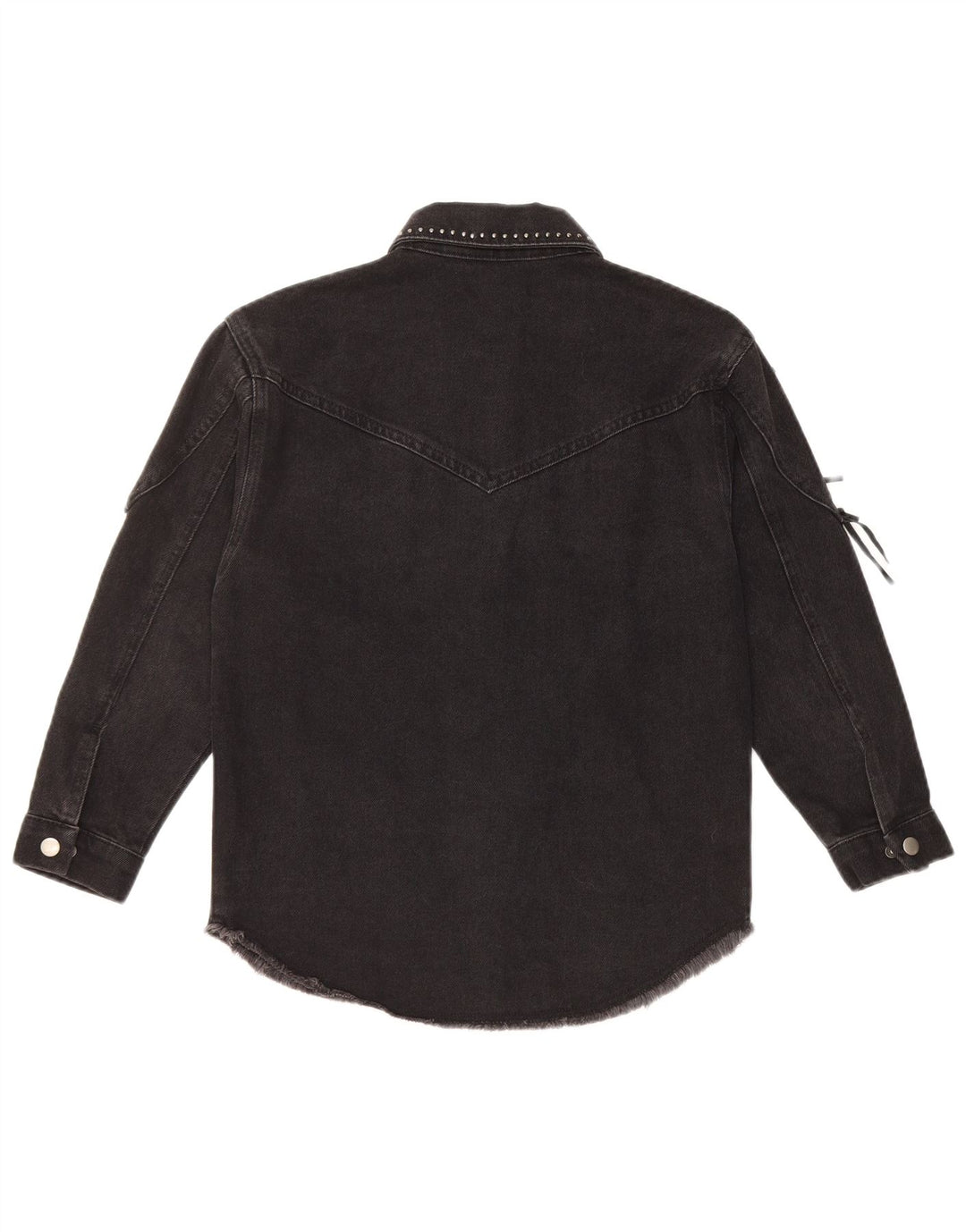 ZARA Girls Denim Jacket 8-9 Years Black Cotton