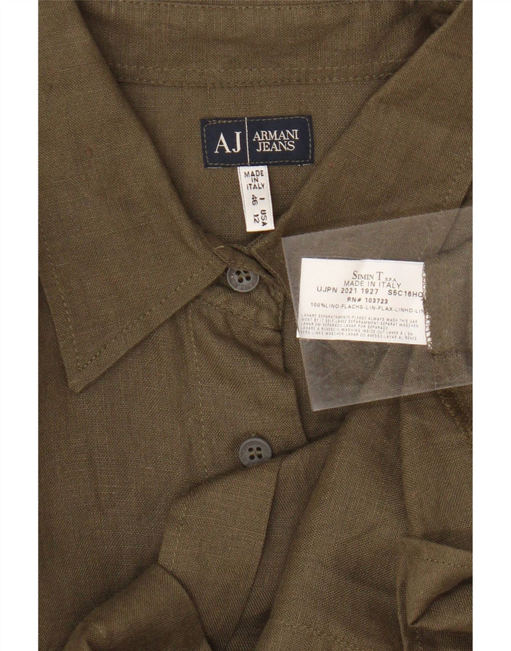 Cămașă Armani Jeans pentru femei UK 16 mare Kaki in