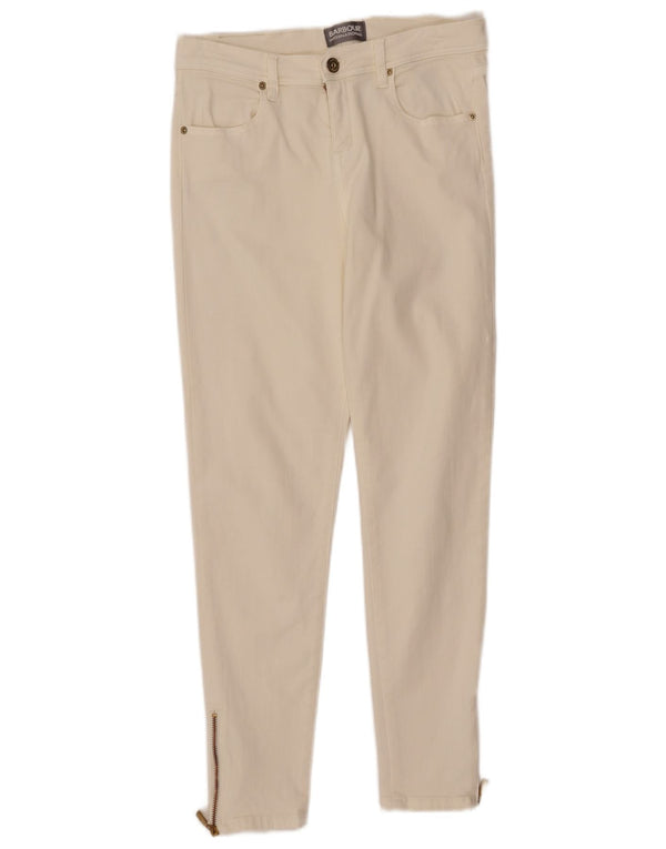 Blugi skinny pentru femei Barbour UK 12 Medium W30 L27 Bumbac alb