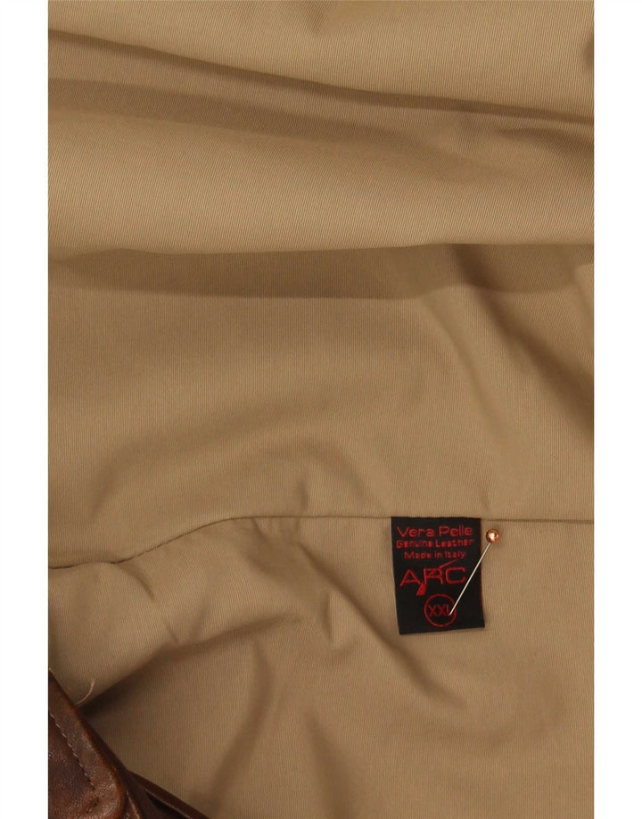 Jachetă de piele vintage pentru femei UK 20 2XL maro