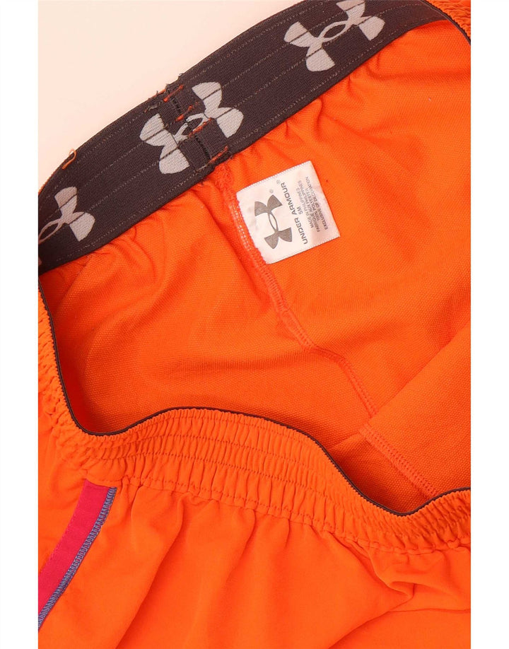 Pantaloni scurti sport Under Armour pentru femei UK 8 Small Orange Striped Poliester