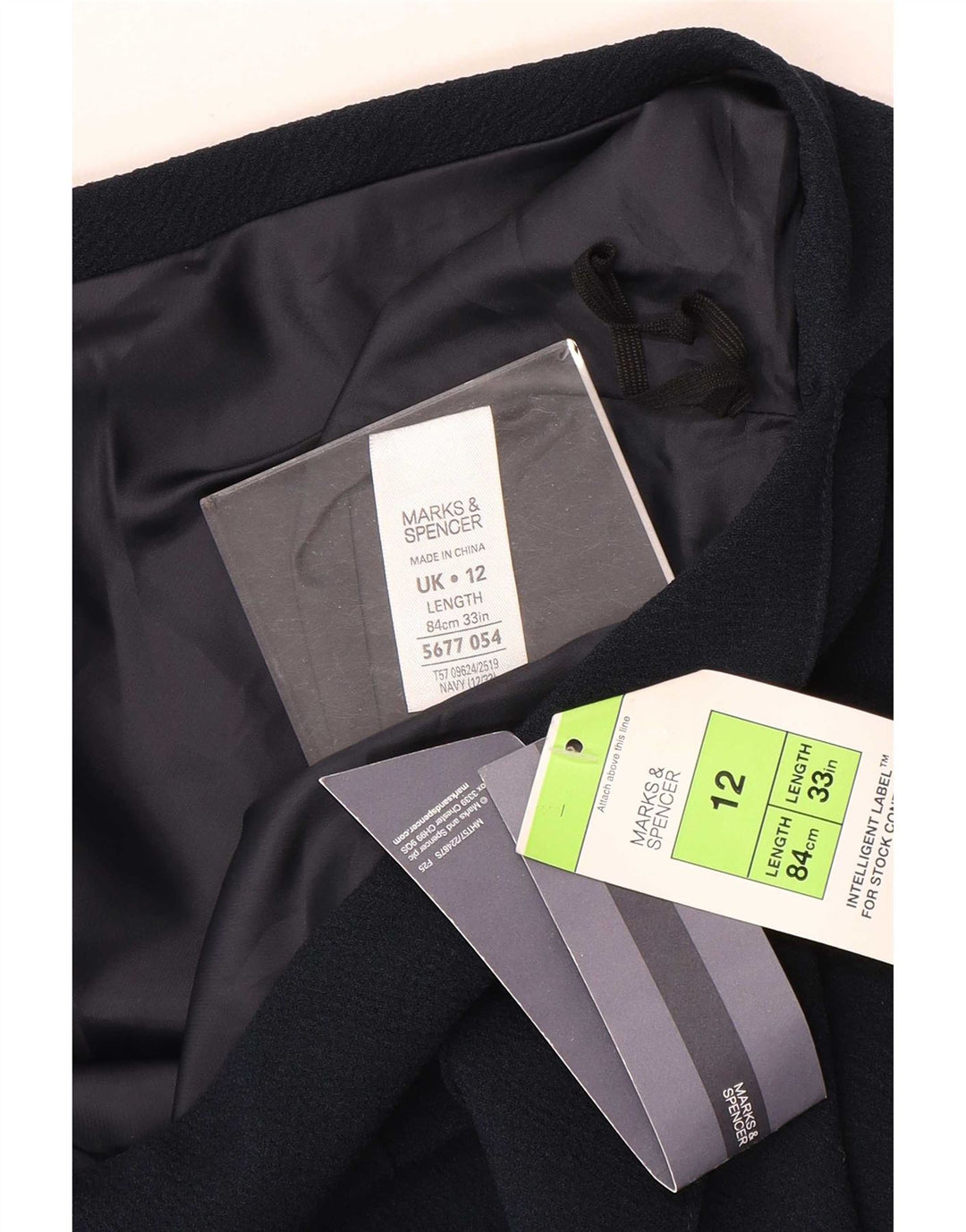 Fusta midi pentru femei Marks & Spencer UK 12 Medium W33 Poliester bleumarin