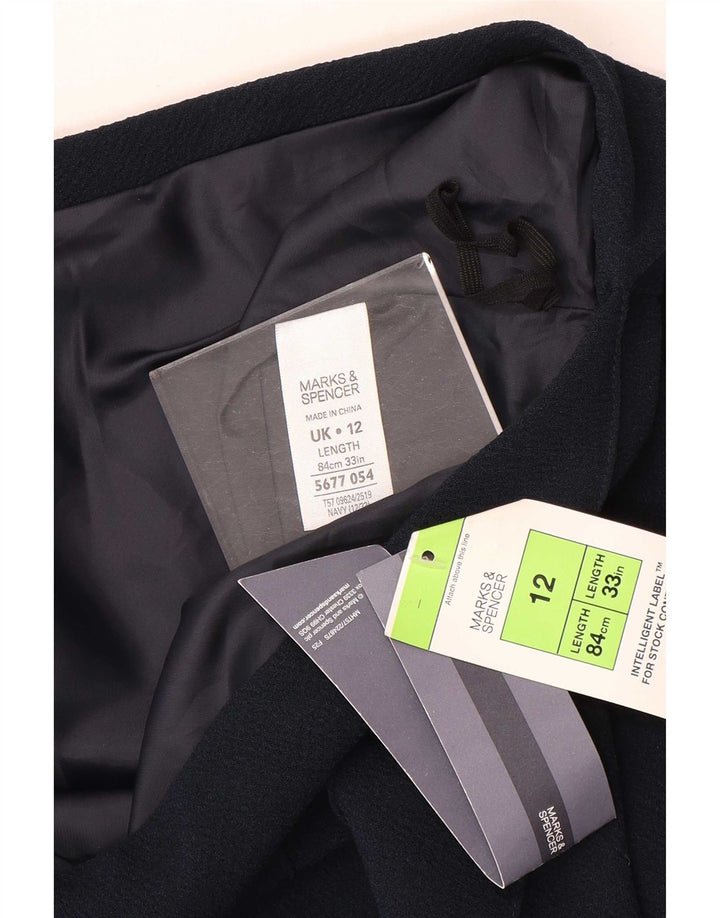 Fusta midi pentru femei Marks & Spencer UK 12 Medium W33 Poliester bleumarin