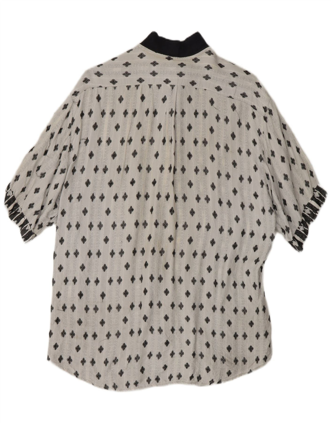 QUARRY Mens Abstract Pattern Short Sleeve Shirt Medium Off White