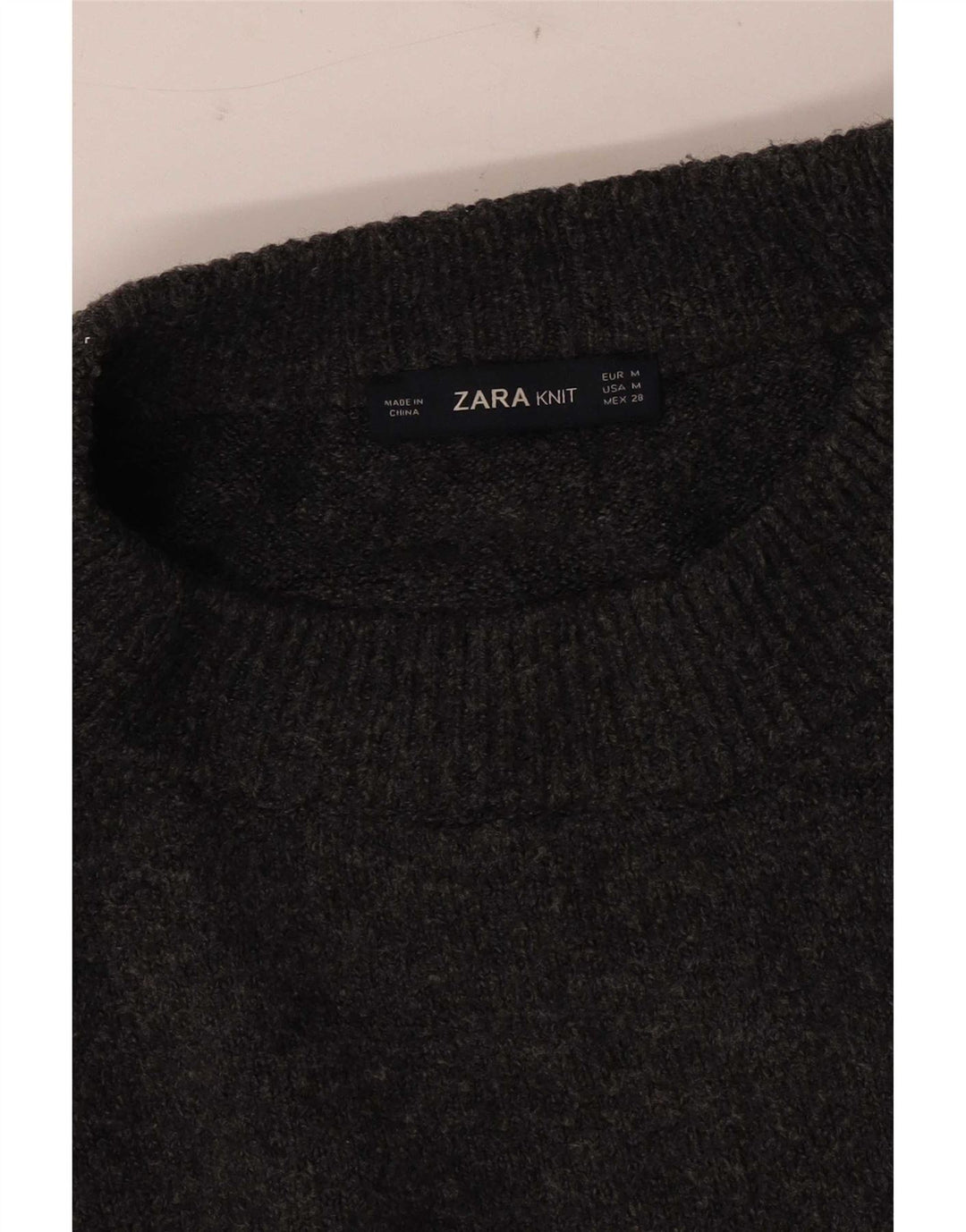 Pulover supradimensionat pentru femei Zara, cu gât crew, UK 14, gri mediu