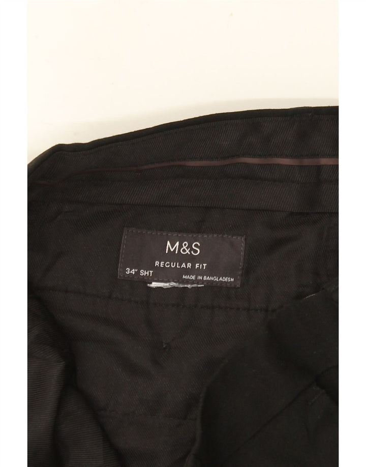 MARKS & SPENCER Pantaloni chino pentru bărbați, cu ajustare normală, L34 L28, negru