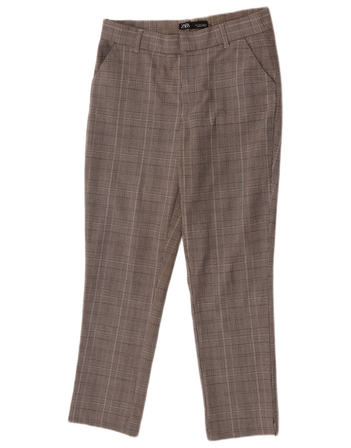 Pantaloni chino slim pentru femei Zara Mici L26 L25 Gri Check