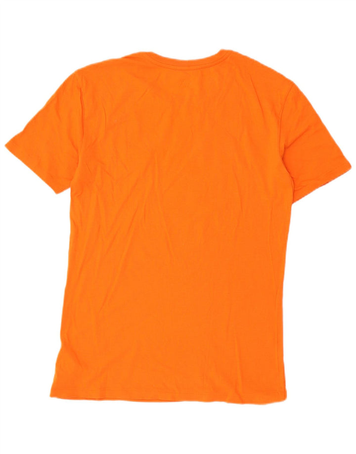 Armani Exchange tricou grafic pentru bărbați Top mic bumbac portocaliu