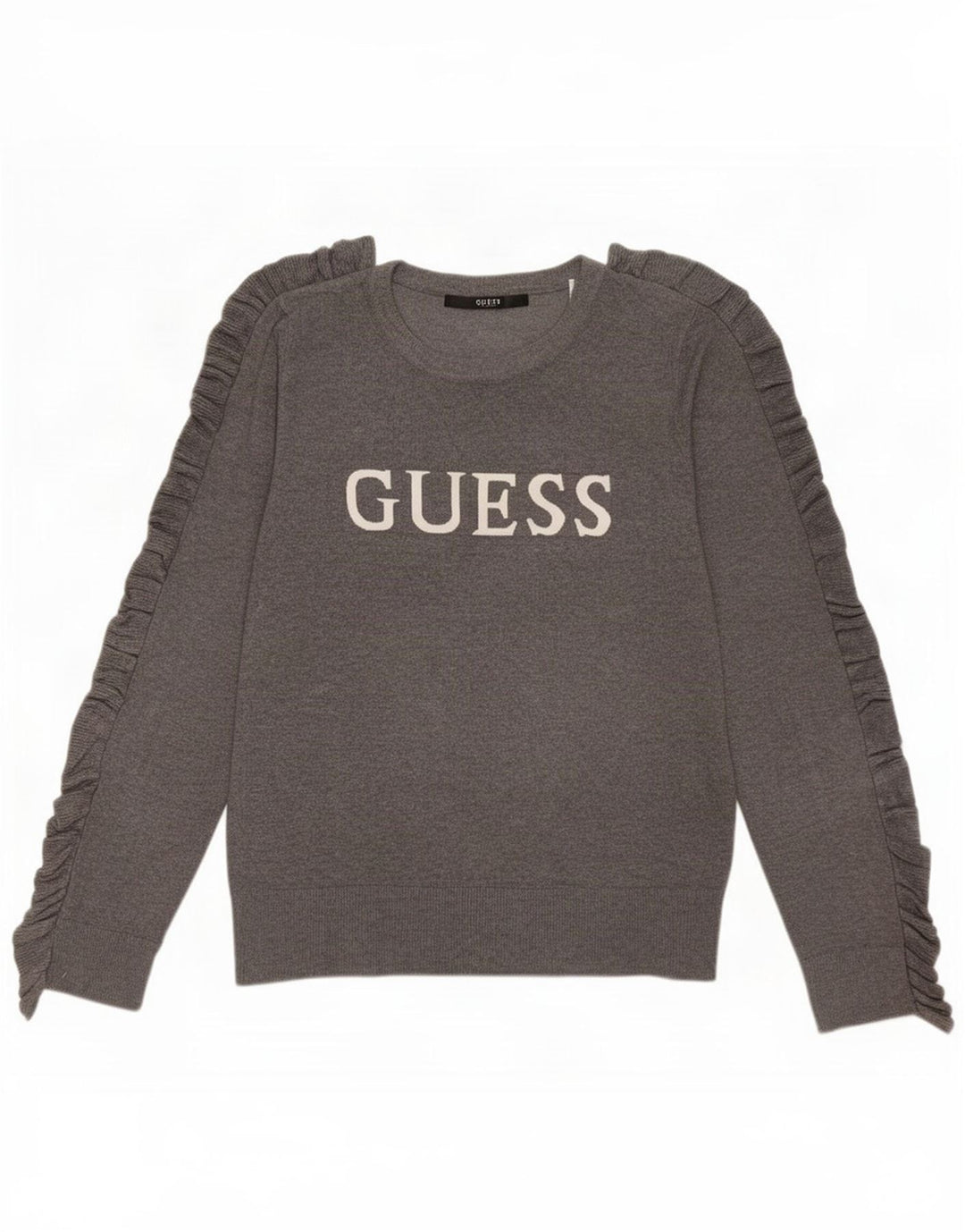 Pulover pentru femei Guess Graphic Crew Neck UK 14 Gri mediu