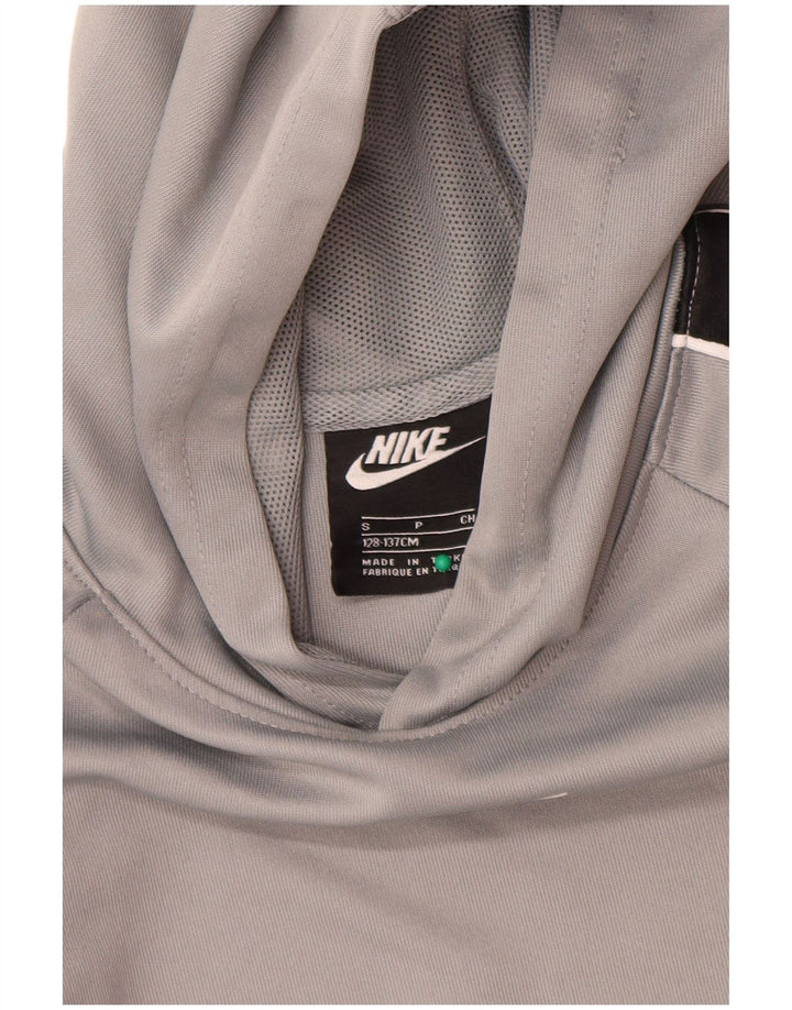 Pulover Nike pentru băieți cu capota grafică 8-9 ani, mic, gri, poliester color bloc