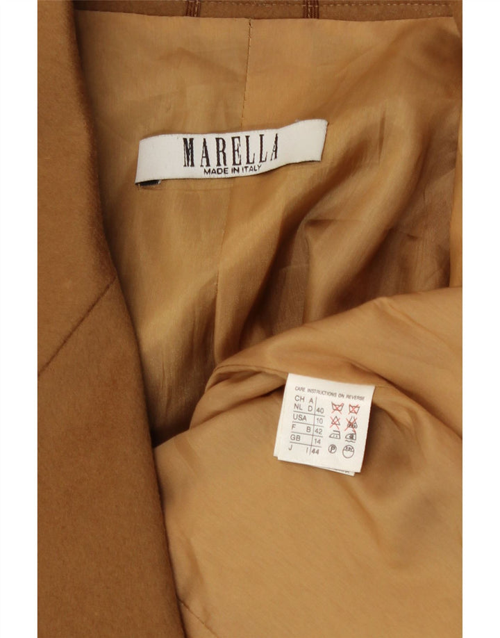 Jachetă Blazer pentru femei Marella cu 2 nasturi UK 14 Lână maro mare