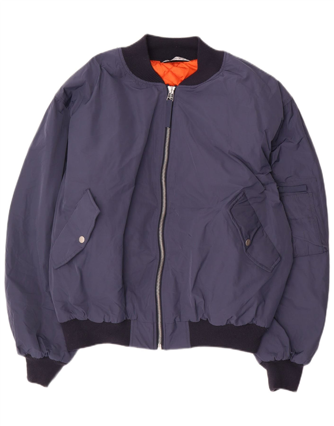 Jachetă Bomber pentru bărbați Zara Marea Britanie 42 XL Bleumarin Poliester