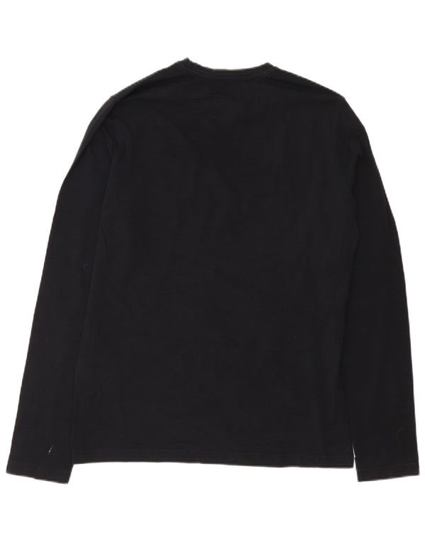 Calvin Klein Jeans Top grafic pentru bărbați cu mânecă lungă, mare, negru, bumbac