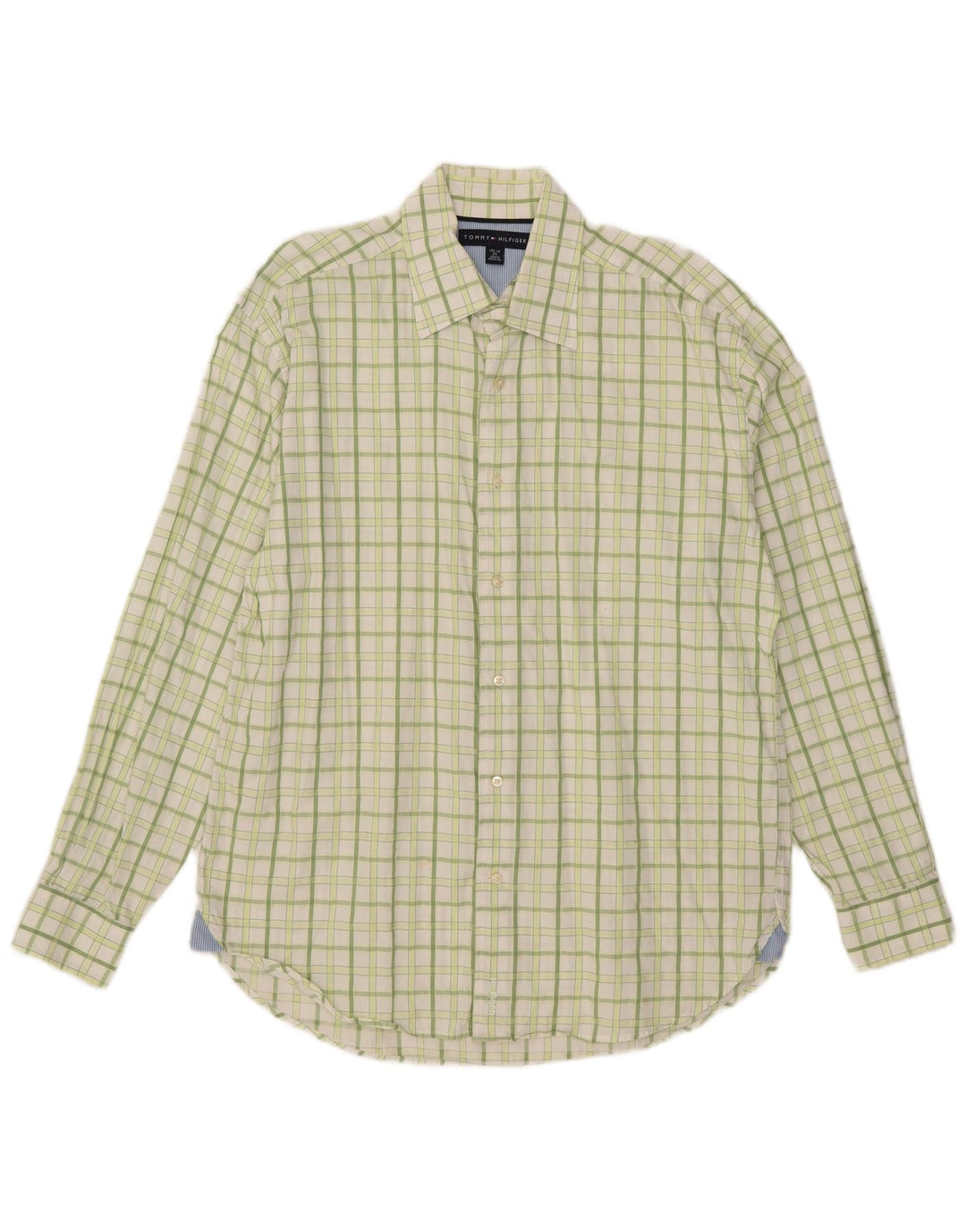 Cămașă pentru bărbați Tommy Hilfiger Mărimea 15 1/2 16 Bumbac cu carouri verde mediu