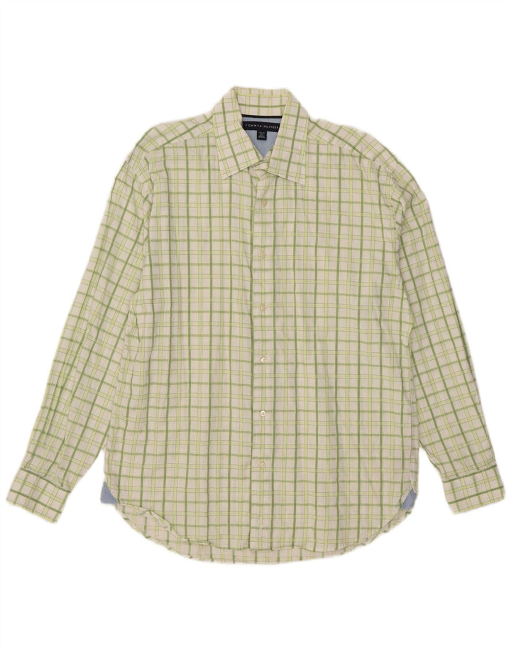Cămașă pentru bărbați Tommy Hilfiger Mărimea 15 1/2 16 Bumbac cu carouri verde mediu