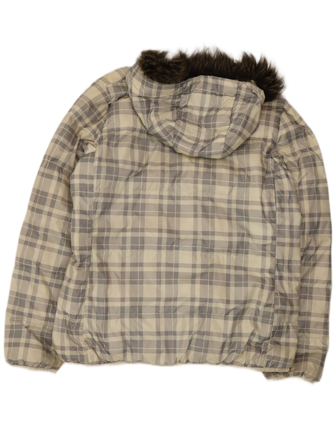 Jachetă căptușită reversibilă cu glugă Nike pentru bărbați UK 44 2XL, poliester cu check alb