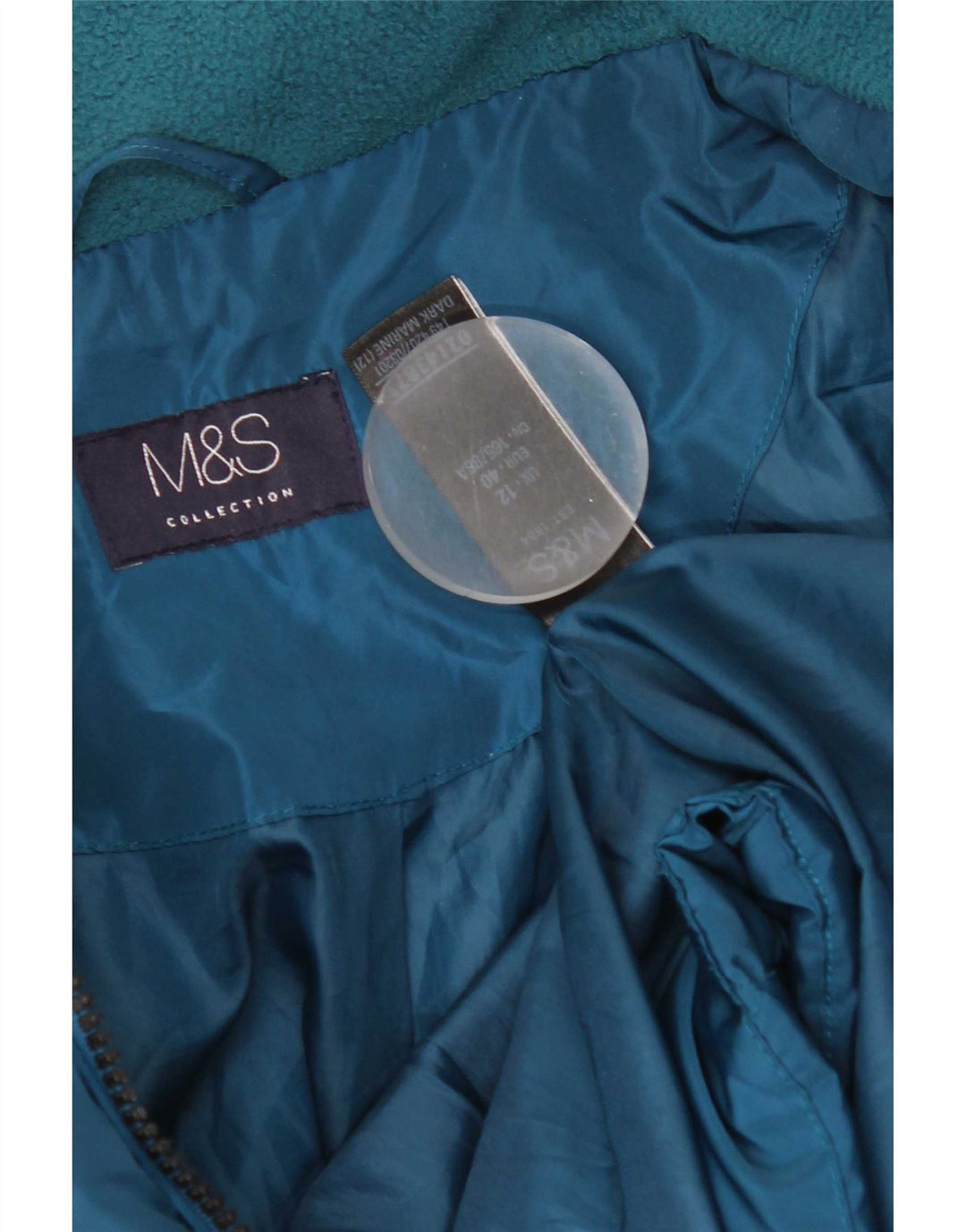 Jachetă căptușită pentru femei Marks & Spencer UK 12 Poliester albastru mediu