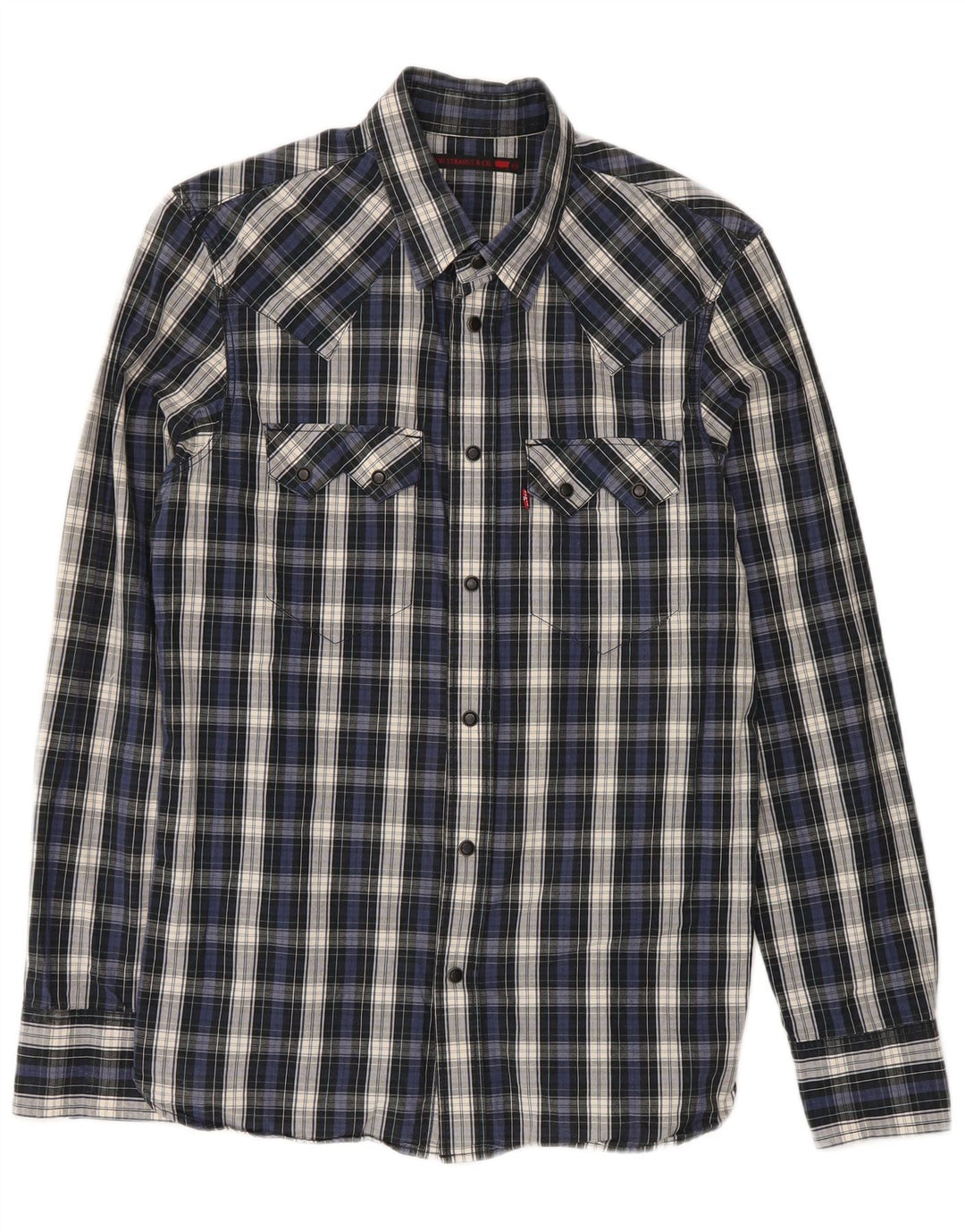 Cămașă pentru bărbați Levi's, din bumbac cu carouri, albastru bleumarin mediu