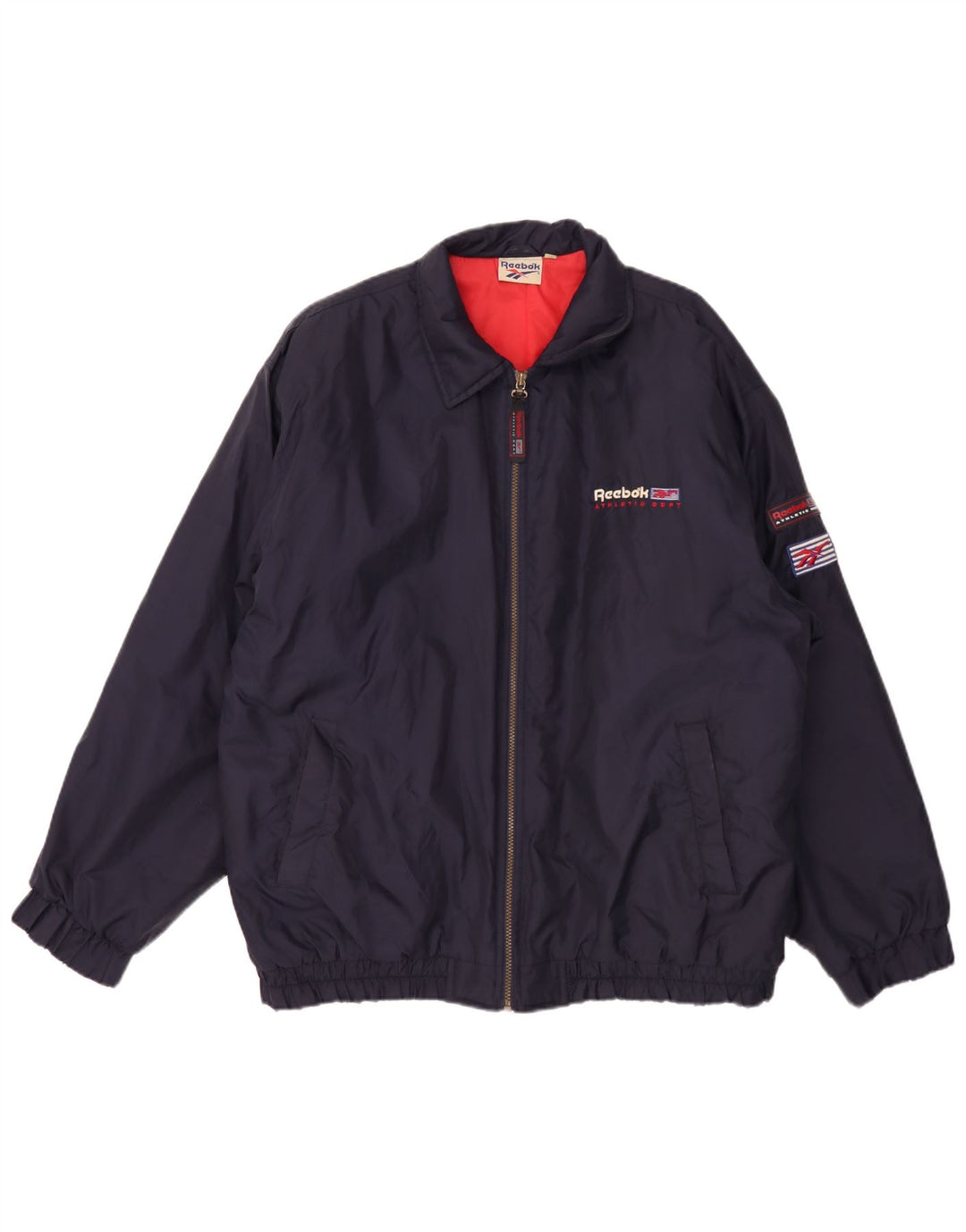 Jachetă bomber grafică pentru bărbați Reebok UK 42 XL nailon bleumarin