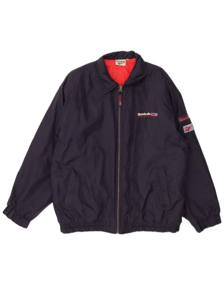 Jachetă bomber grafică pentru bărbați Reebok UK 42 XL nailon bleumarin