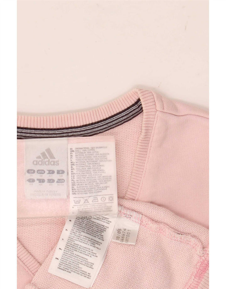 Pulover adidas pentru femei UK 14 bumbac roz mediu
