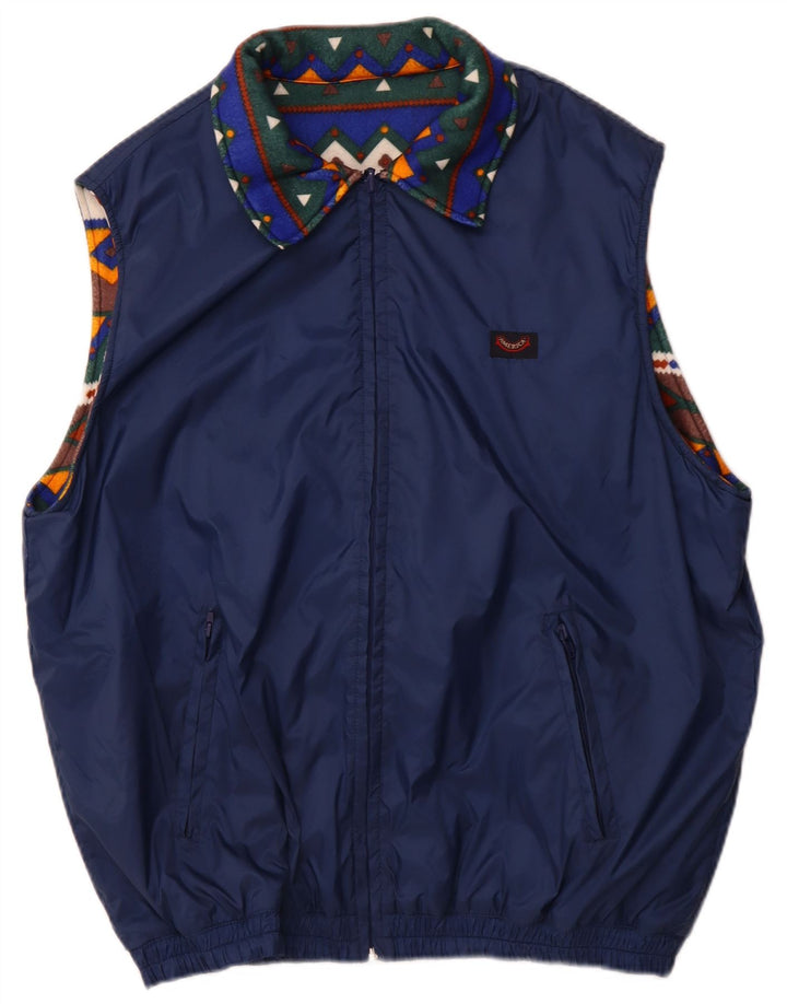 AMERICA Gilet reversibil pentru bărbați Marea Britanie 40 Poliamidă geometrică mare bleumarin