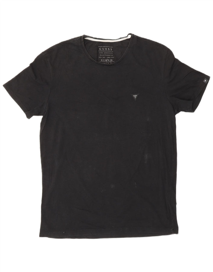 Tricou Guess pentru bărbați Top mare din bumbac negru