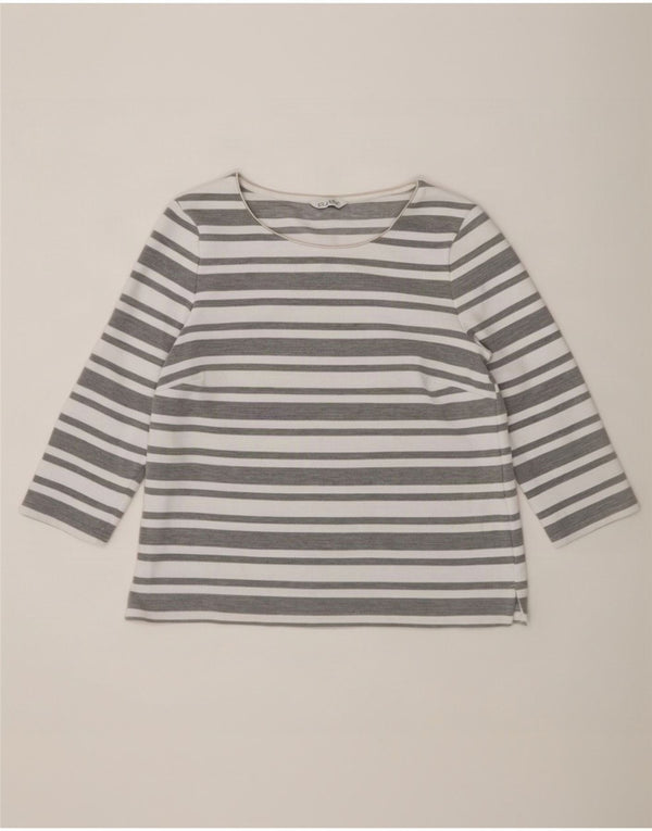 Marks & Spencer Top pentru femei cu mâneci 3/4 UK 12 Medium Gri Poliester cu dungi