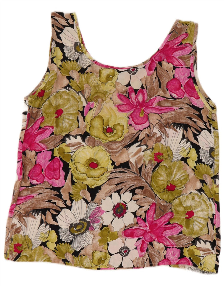 Bluză Vintage Crop fără mâneci pentru femei IT 44 Medium Multicolor Floral