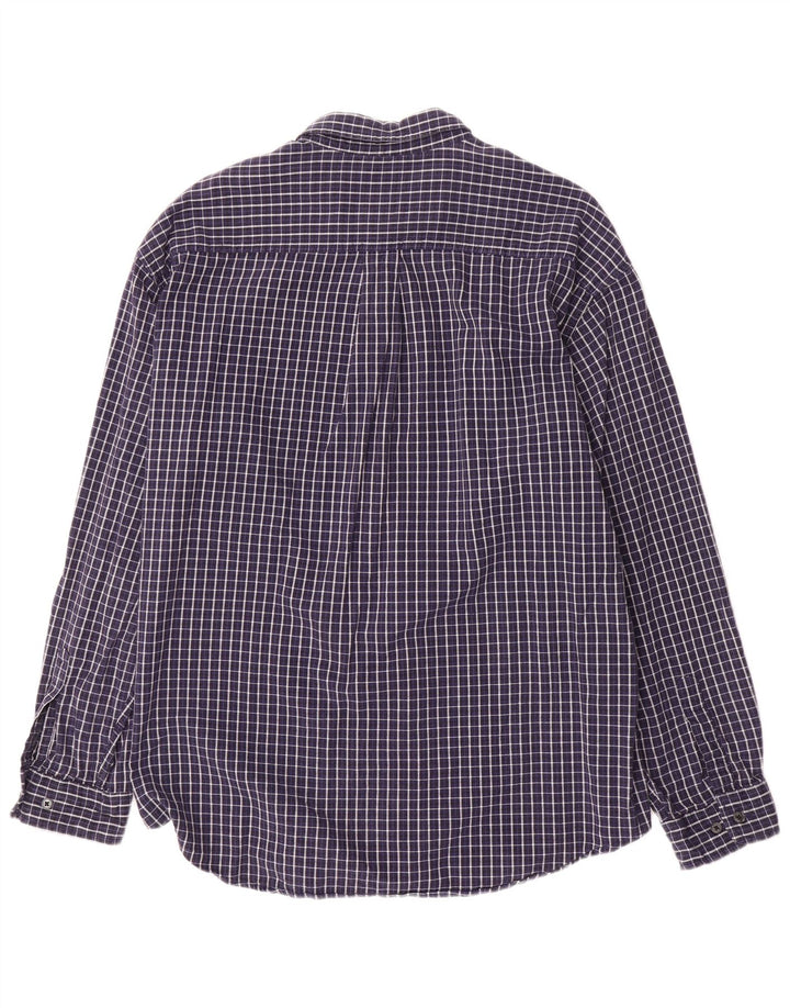 Cămașă de flanel pentru bărbați DOCKERS XL, bumbac cu carouri bleumarin