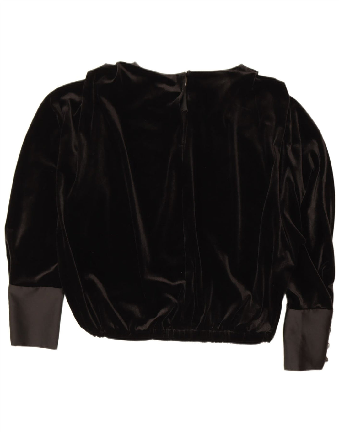Bluză din catifea cu mânecă lungă pentru femei Zara UK 14 Medium Negru