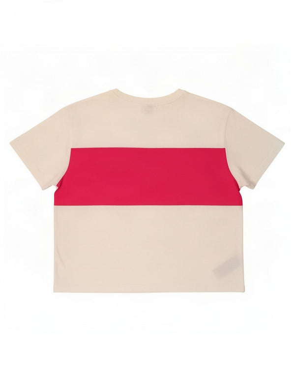 Tricou cu grafică Crop Fila pentru femei Top UK 14, mare, alb, din bumbac color bloc