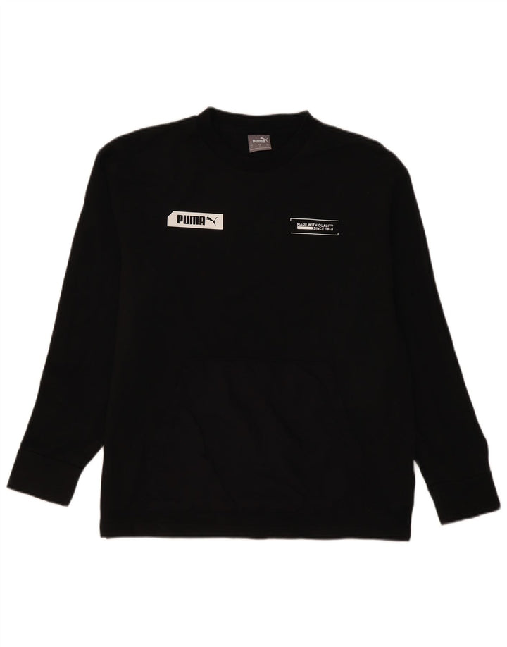 Pulover grafic pentru bărbați Puma, bumbac mic, negru