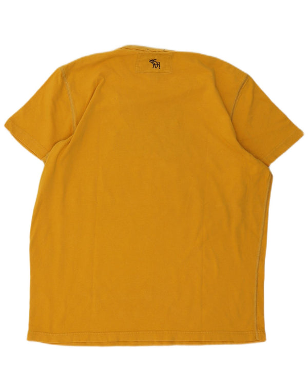 Tricou grafic Abercrombie & Fitch Muscle Fit pentru bărbați Top XL Bumbac galben