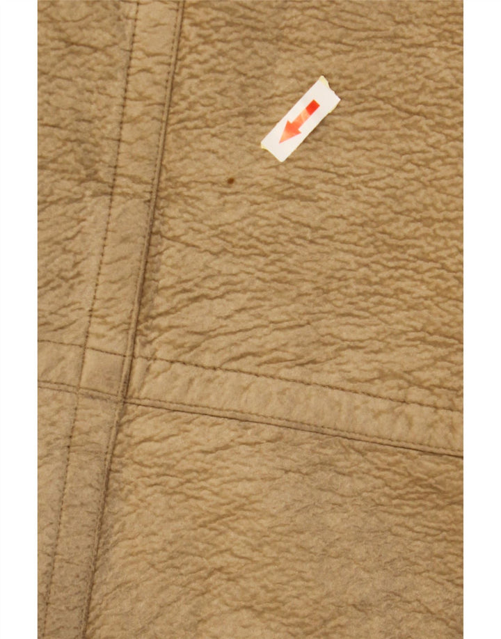 VINTAGE Palton din piele dublu pentru femei UK 6 XS Maro Colorblock